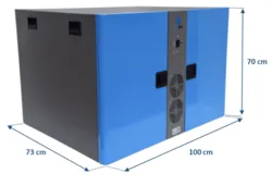 Noise enclosure for 2 vacuum pumps. nXDS, XDS 5 andXDS 10 , Triscoll 300, Triscoll 600, MS 30 and MS 40+ , SV40BI / Sogevac: SV1 0B, SV 16B, SV 16D, SV 25B, SV 25D, SV 40B and SV 65B