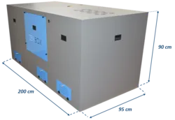 Noise enclosure for 6 vacuum pumps: Leybold: LV140 Boc Edwards: nXDS15 (x3) y CS35 (x2)